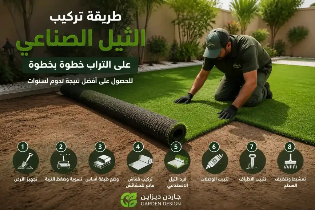 طريقة تركيب الثيل الصناعي على التراب