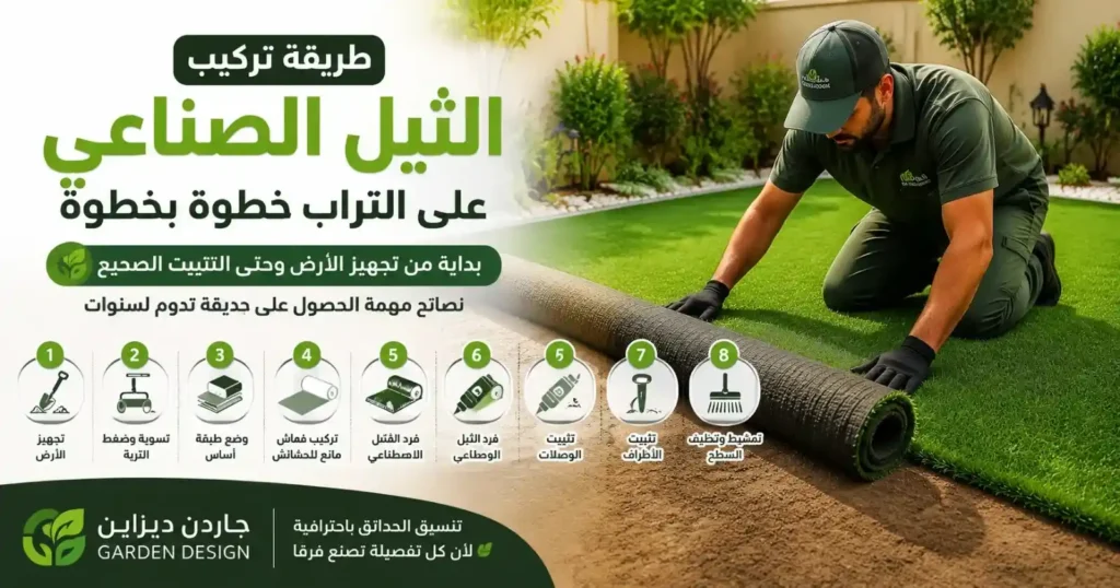 طريقة تركيب الثيل الصناعي على التراب
