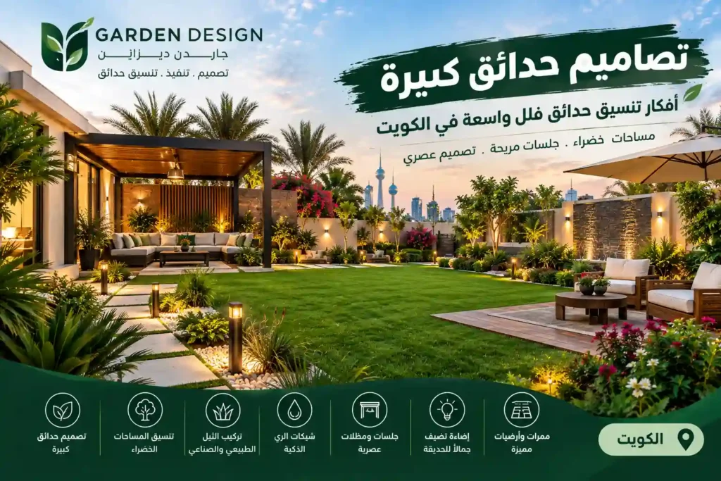 تصاميم حدائق كبيرة في الكويت